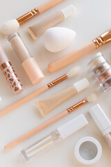 Decorative cosmetics in pink tones