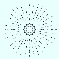 Black line Sun icon isolated on grey background. Summer symbol. Good sunny day. Abstract circle random dots. Vector.