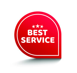 best service label. best service red band sign. best service
