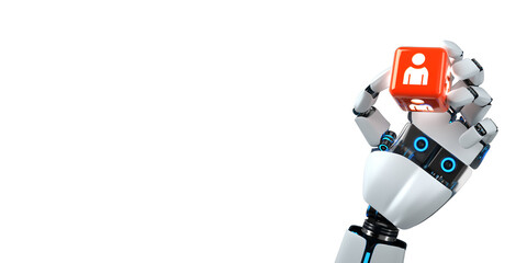 Robot Hand Cube Human