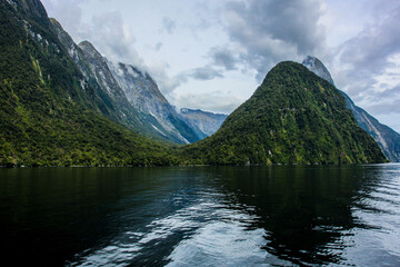 Naklejka na ściany i meble Beautiful fjords in New Zealand, atmosphere, natural colors