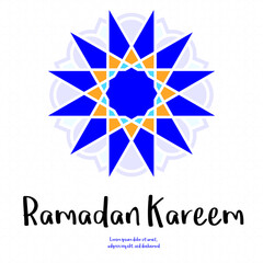 Flat Ramadan Kareem illustrations. Islamic pattern.
