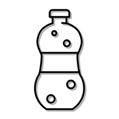 Obraz premium Classic Bottle of Soda Water. Flat Icon in Outline Design. Black Stroke. Pictogram for Website Vector eps10.