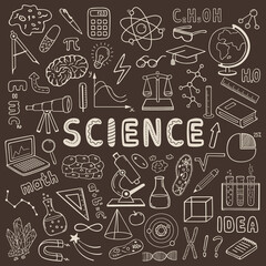 Education and Science. Set of vector hand drawn elements.