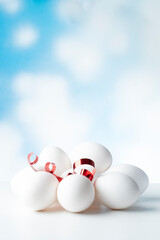 white eggs on the sky