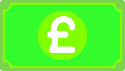 Jersey Pound currency Sign Green Note icon Vector for mobile apps and Websites