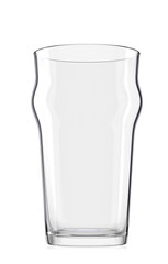 Empty beer glass isolated on white background.