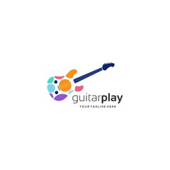 guitar modern logo playful colorful abstract