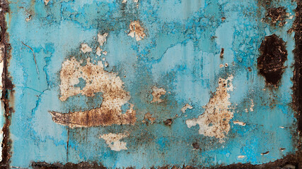 rusty iron. texture of blue rusty iron sheet