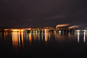 night view of the port