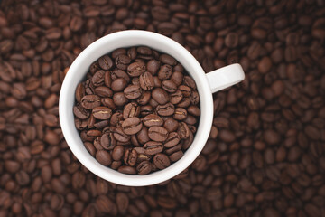 Roasted aromatic coffee beans as background
