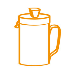 Handgezeichnete Spendenbüchse in orange