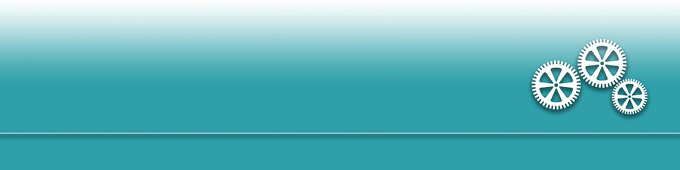 Symbol von mehreren Zahnrädern auf einem hellblauen Hintergrund