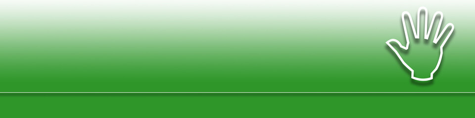 Symbol einer winkenden Hand auf grünen Hintergrund