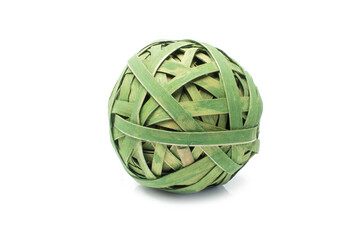 Rattan ball on white background