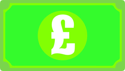 Isle of Man Pound currency Sign Green Note icon Vector for mobile apps and Websites