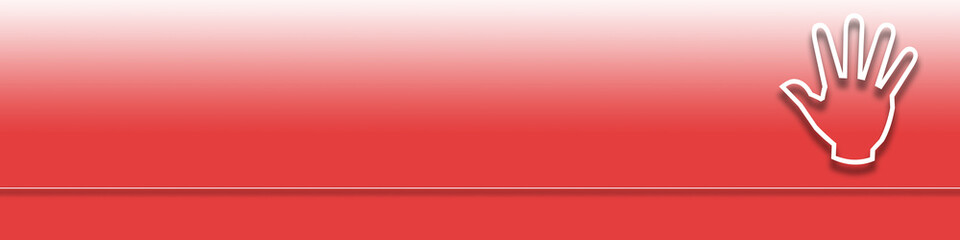 Obraz premium Symbol einer winkenden Hand auf roten Hintergrund