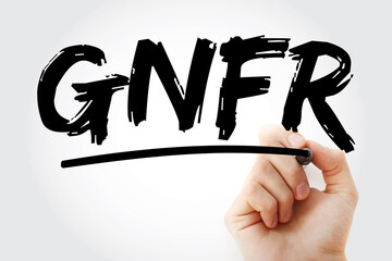 GNFR - Goods Not For Resale acronym with marker, business concept background