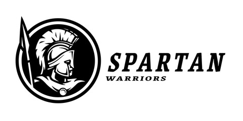 Spartan warriors. Sport logo, emblem. Vector illustration.