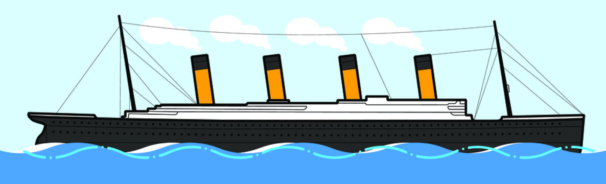 Titanic legendary ship. Vector illustration.