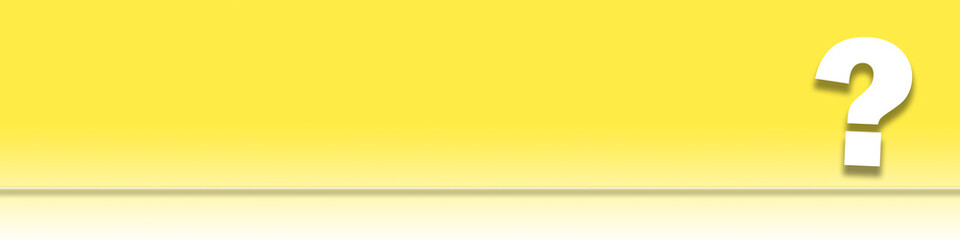 Symbol eines Fragezeichen vor gelben Hintergrund