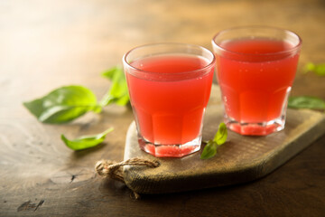 Refreshing homemade red berry drink