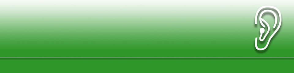 Grüner Hintergrund mit einem Symbol eines Ohr