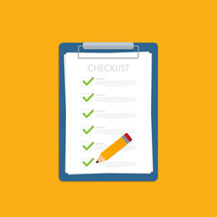 Checklist, Clipboard and Pencil Icon