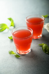 Refreshing homemade red berry drink