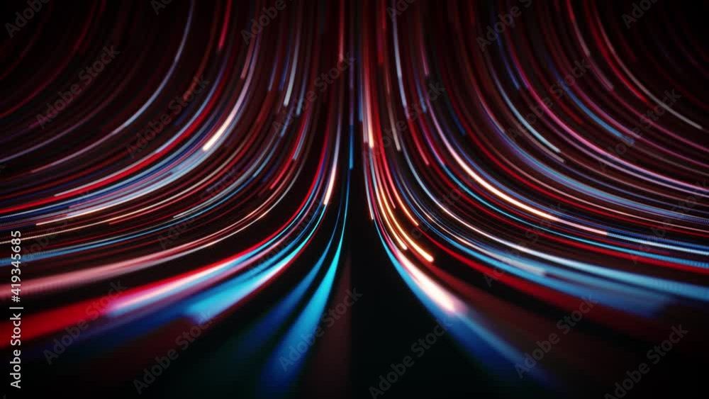 Poster abstract light strings patterns flowing background loop/ 4k animation of an abstract technology back