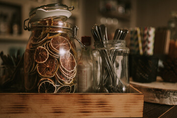 Jar of dried lemons