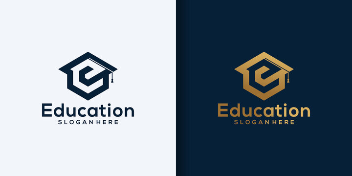 Letter E Education Logo Design Element. logo design and business card