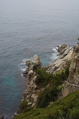 Paisaje costero mediterraneo en la costa brava espa&ntilde;ola.