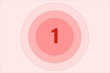 Number one on a pink background