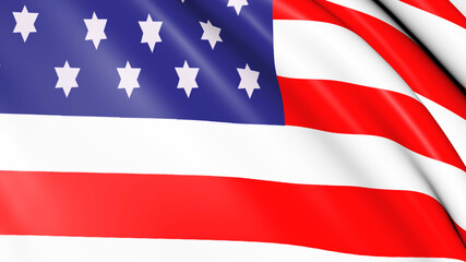Background movement of the tissue USA flag in 3d. Symbol of the country America.