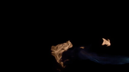 Super Slow Motion Shot of Fire Flame Isolated on Black Background