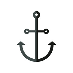 Vector illustration of travel and vocation icon on white background. A ship anchor icon.