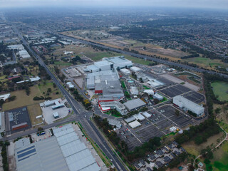 Fototapeta premium Panoramic aerial view of Suburban Melbourne Victoria Australia