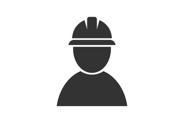 Worker in a helmet. Simple icon set. Flat style element for graphic design. Vector EPS10 illustration.
