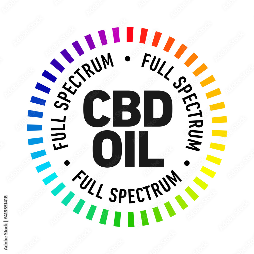 Sticker full spectrum cbd oil vector badge icon