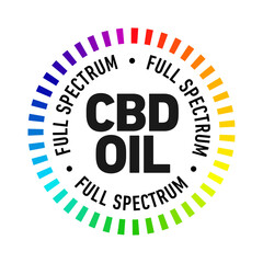 Full spectrum CBD oil vector badge icon