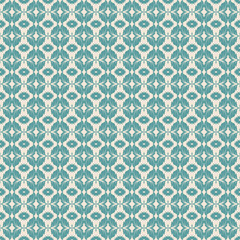 Fototapeta premium Retro geometric pattern in repeat. Fabric print. Seamless background, mosaic ornament, vintage style. Design for prints on fabrics, textile, covers, paper, wallpaper, interior, patchwork, wrapping.