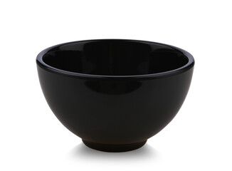 Black bowl isolate on white background .