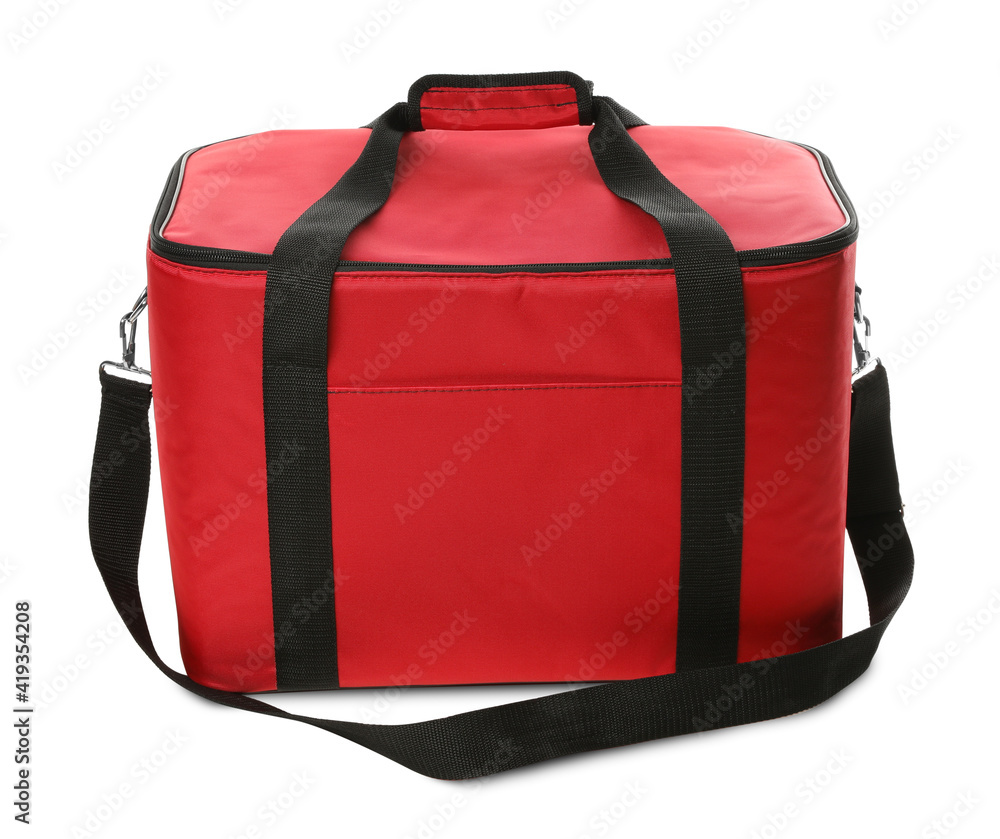 Sticker Modern red thermo bag isolated on white