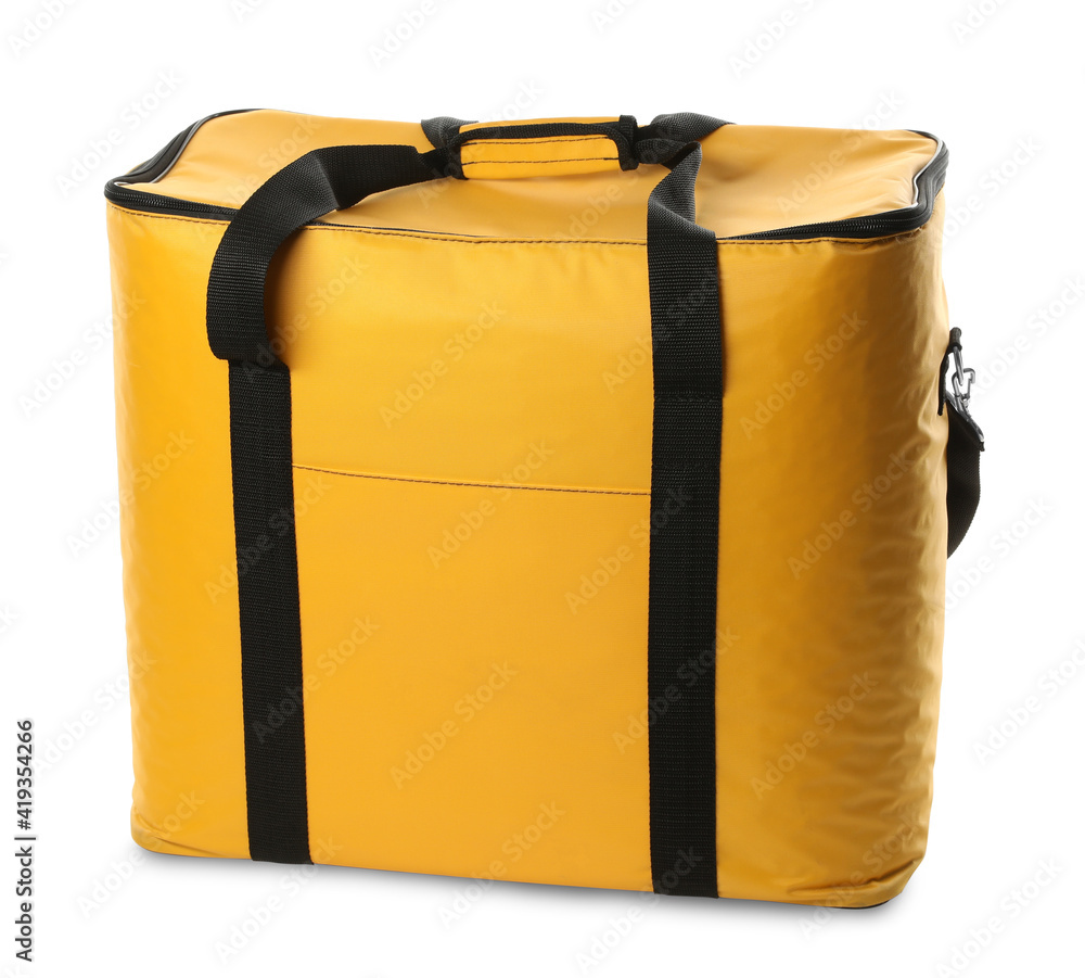 Sticker Modern yellow thermo bag isolated on white