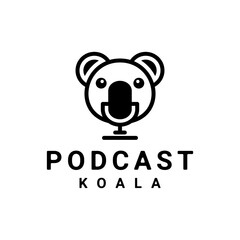 The Dual Meaning Logo Design Combination of Mic and the Koala podcast