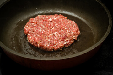minced meat in a pan