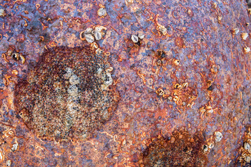Rusty texture on a metallic maritime ball