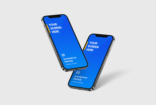 Smartphone Mockup | Fully Editable File, Replaceable Screen, Separated Shadow and Background | 6k Resolution | Help File