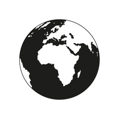 Earth Icon Vector. Simple flat symbol. Perfect Black pictogram illustration on white background.